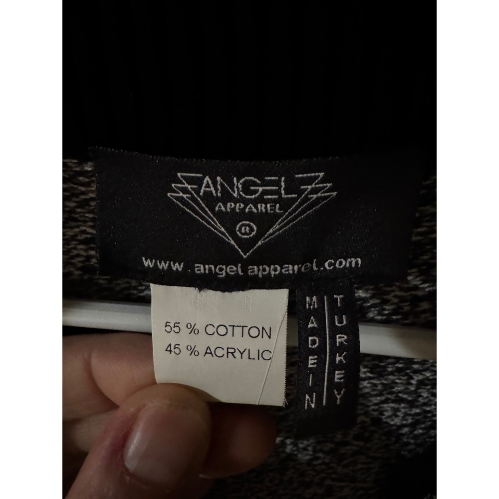 Angel Apparel Knit Jacket Women's Size‎ M Black White Textured Button Front
